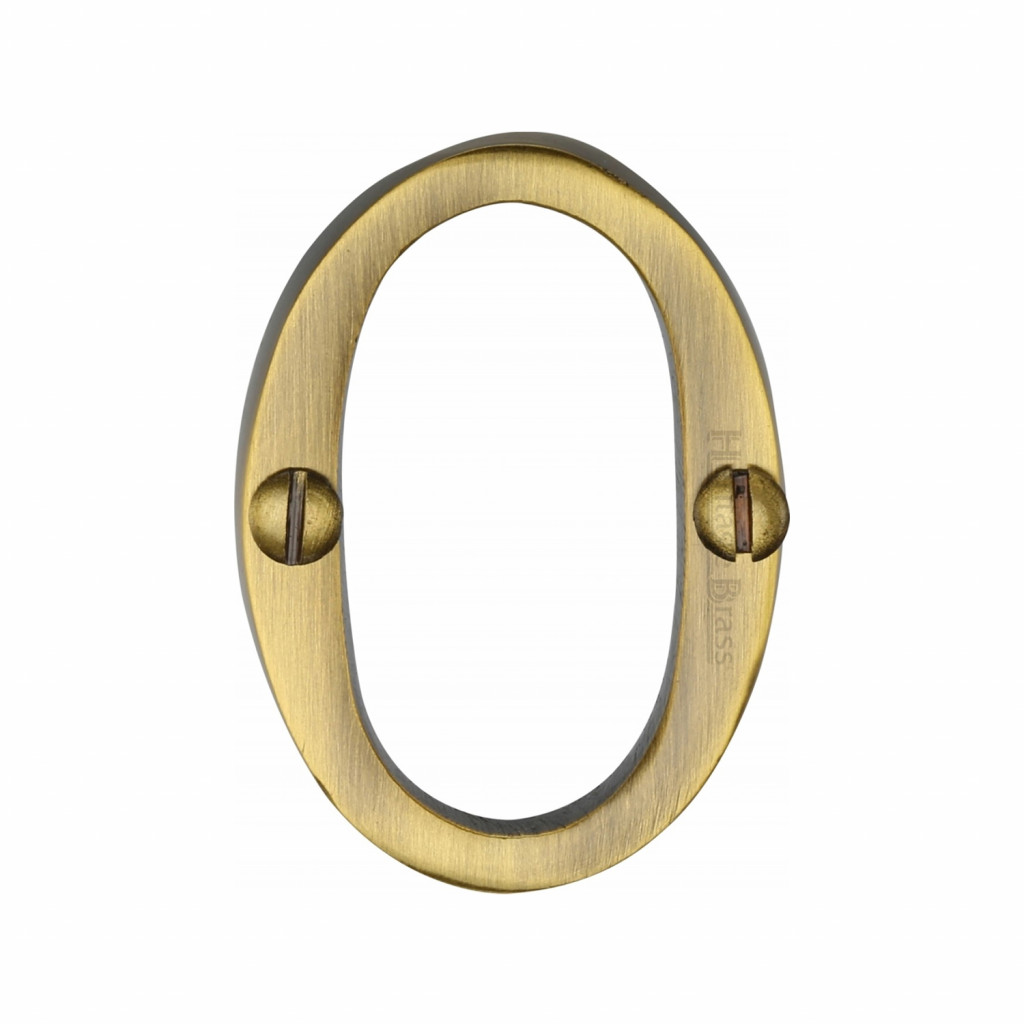 M Marcus Heritage Brass Numeral 0 - Face Fix 51mm 